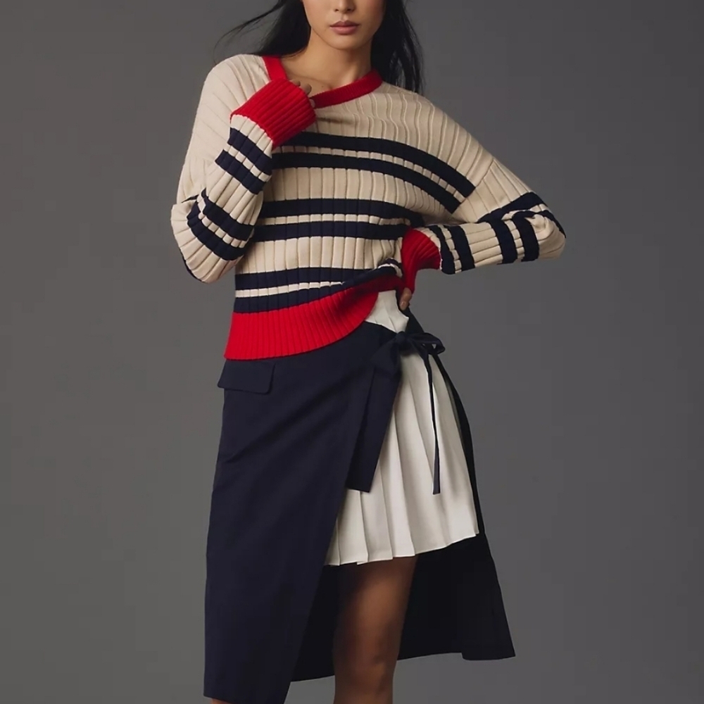 Maeve Rib Crew Compact Pullover Sweater - Picture 2 of 7